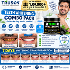 TRUSON Teeth Whitening Combo Pack | Whitening Mousse 60ml + Charcoal Powder 100g