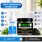TRUSON Teeth Whitening Combo Pack | Whitening Mousse 60ml + Charcoal Powder 100g